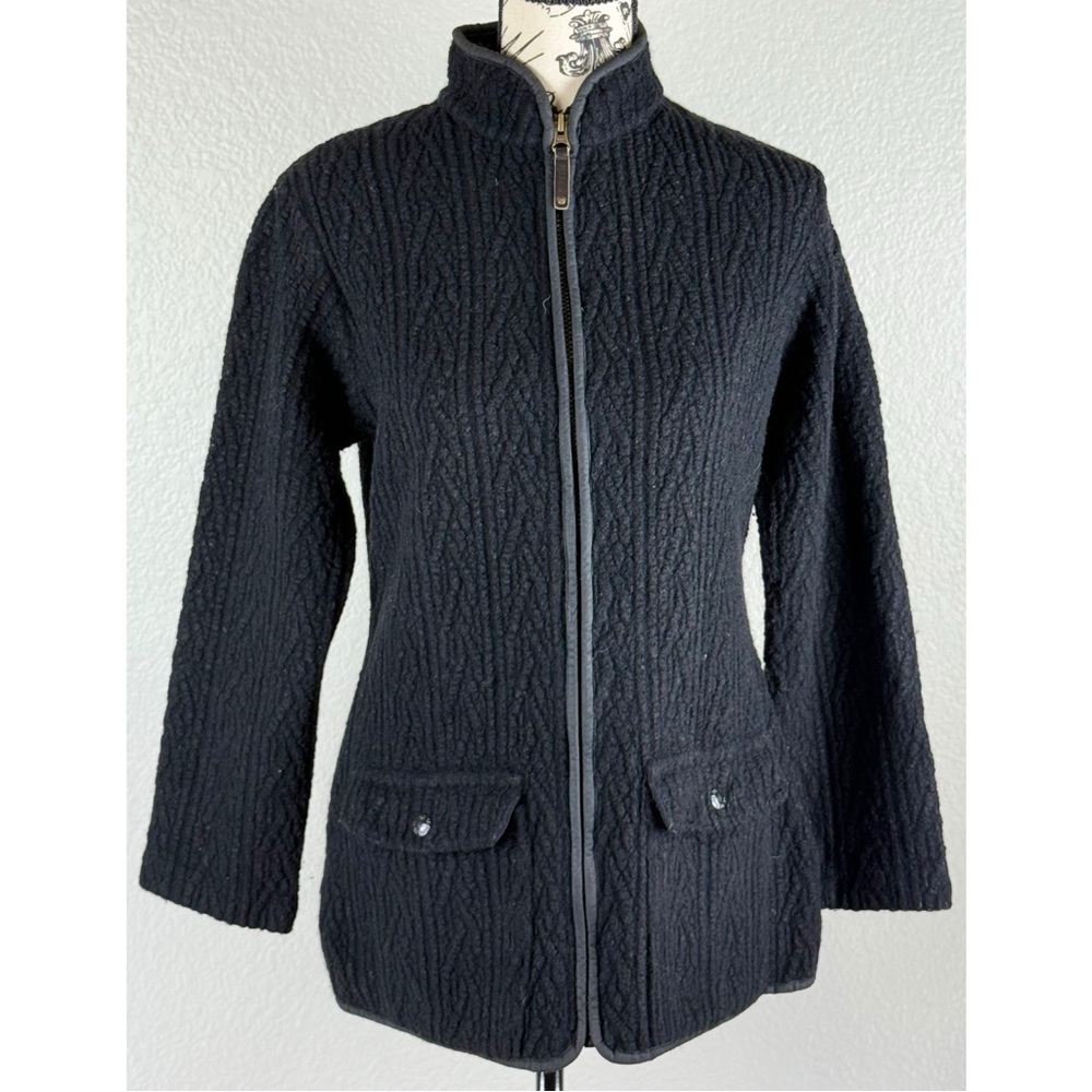 Filson Women's Black Wool Blend Zip Up Jacket, size Small - Picture 7 of 10